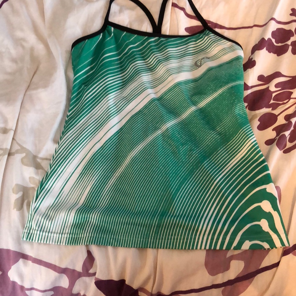 Athletic DNA green and white Razorback Tank